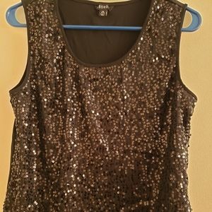 Black Sleeveless Sparkle Top